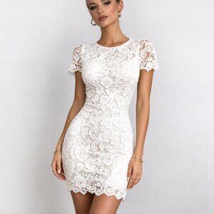 Club L White Lace Bodycon Dress